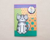 Colourful Cat Card - with BADGE