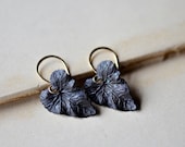 Rustic Leaf Earrings with Gold Filled Earwires Nature Inspired Brass Botanical Earrings