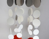 Grey and Orange Nursery Mobile...Tangerine clouds