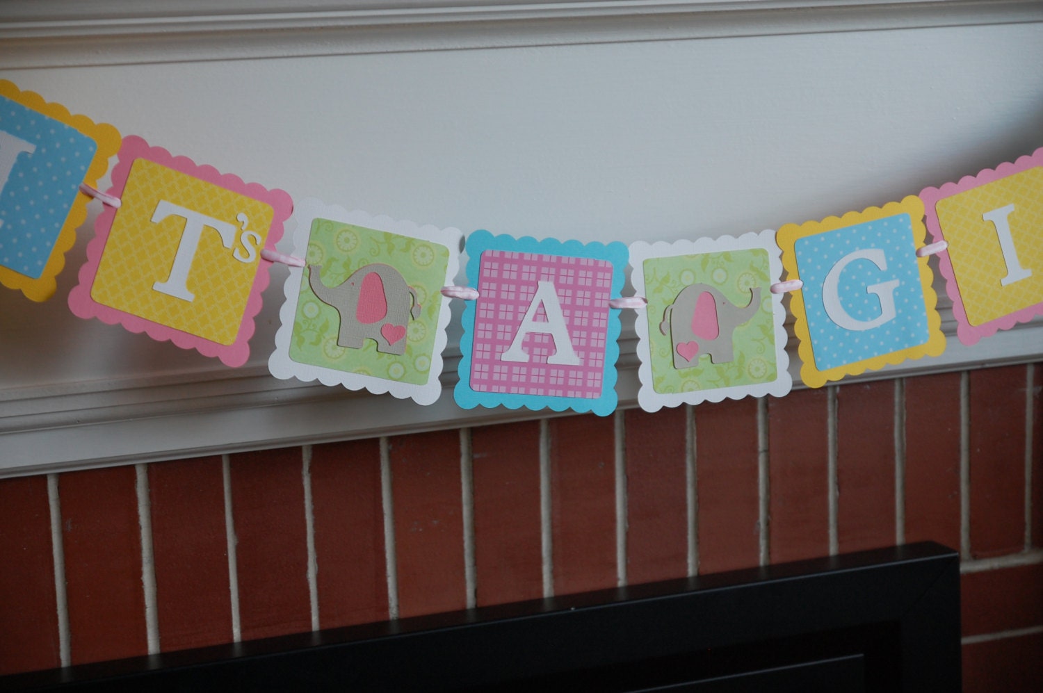 Elephant It's A Girl Banner, Elephant Baby Shower Banner, Elephant Theme, Girl Baby Shower Il_570xn