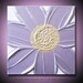 Purple Flower Painting - Light Purple Soft Lavender, Pale Yellow Gold, White - 12x12 High Quality Original Abstract Acrylic Fine Art