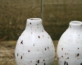 Custom order. Speckled bud vase, black and white home decor. Golem 2013.