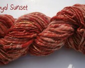 Handspun Yarn - Wool & Firestar - Corespun Single - Worsted Weight - Royal Sunset - Item 2013.024