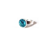 Handmade Aqua Crystal Ring (Adjustable)