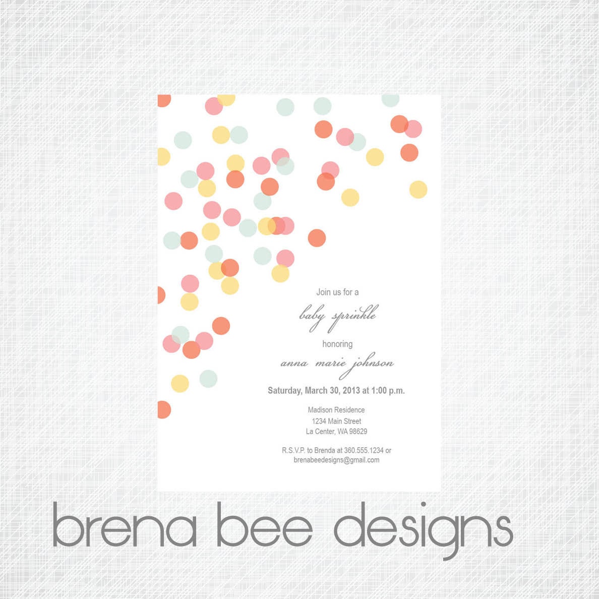 Personalized Baby Sprinkle - Pink, Coral, Gold and Blue Confetti Sprinkles - Shower Invitation, Custom Printable