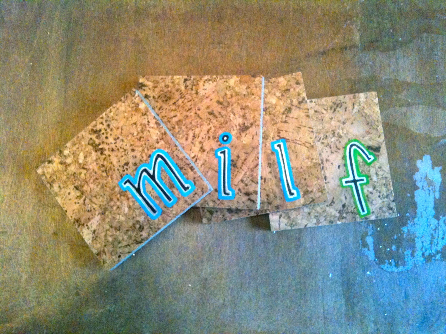 M.I.L.F. Mother's Day Cork Coaster Set (ooak)