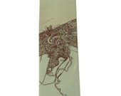 Celery Green Necktie - Cleveland 1904 Map (Halftone Lake), screenprinted in Tan and Brown