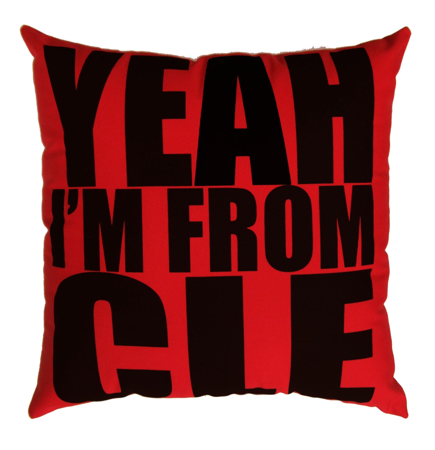 Red Twill 'Yeah I'm From CLE' Throw Pillow - 13'' x 13''
