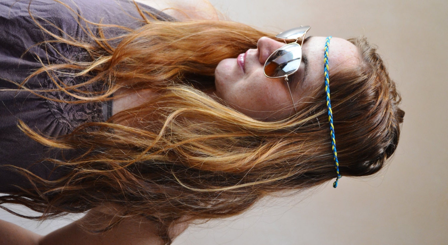 Braided Headband/ Braided Bracelet/ Summer Fashion/ Summer Headband/  Blue Turquoise Yellow
