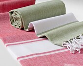 Latife Peshtemal, Green, Extra Thin Turkish Beach Towel, Fouta