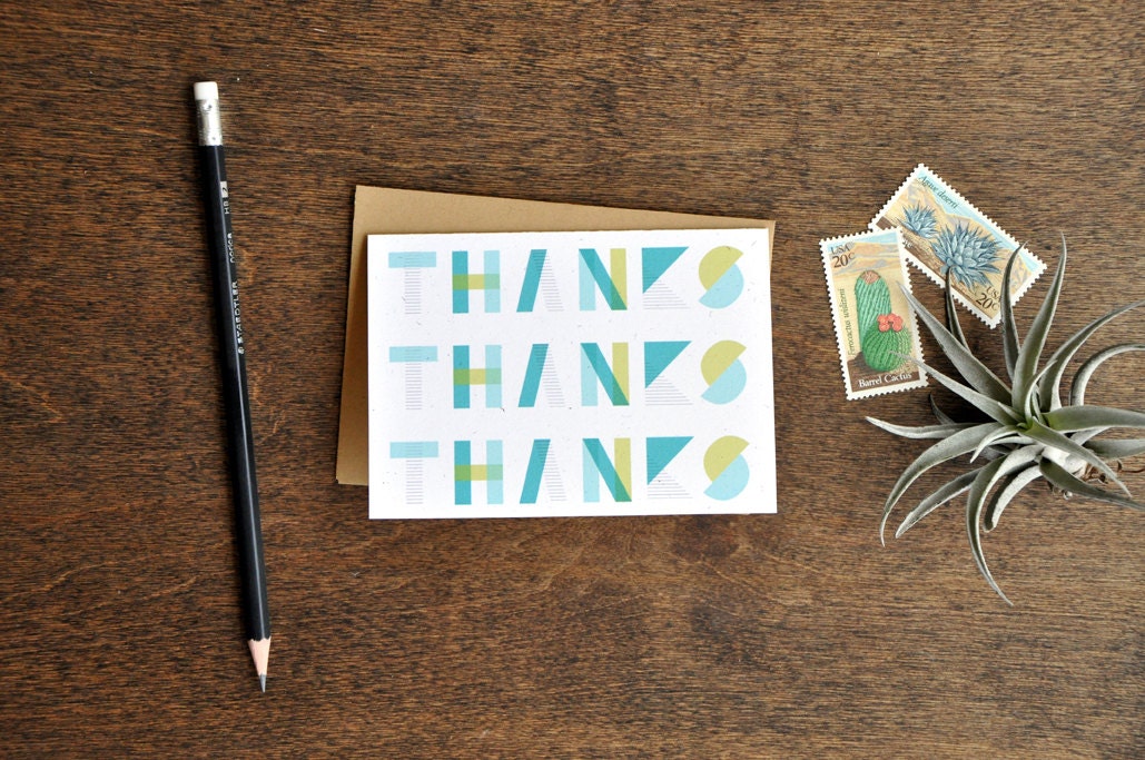 Modern Thank You Card Set of 6
