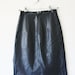Vintage 1970s Black Real Leather High Waist Slit Pencil Skirt