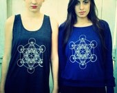 METATRON'S CUBE Sacred Geometry Tri Blend Raglan Pullover