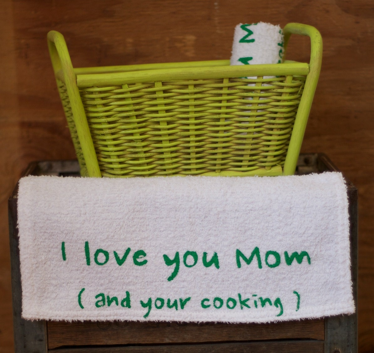 ON SPECIAL SALE Mother's Day I love you Mom Kitchen Towel, tea towel, home decor