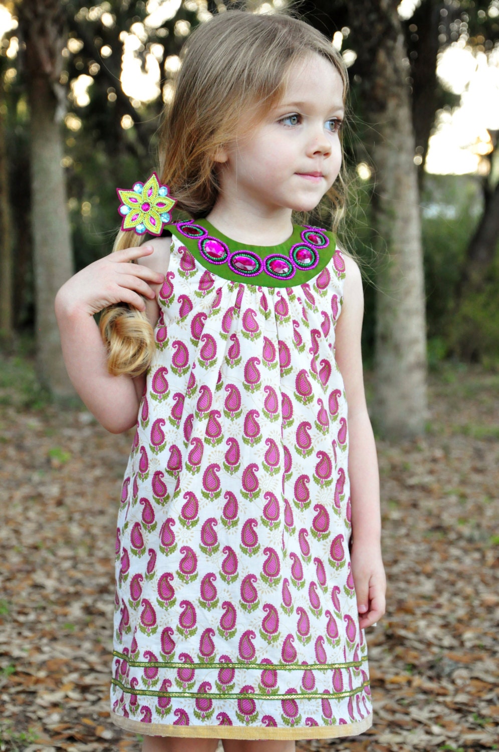 Boutique 'CRYSTAL NECK' girls dress-2T 3T 4T girls 5 6- New spring summer clothing