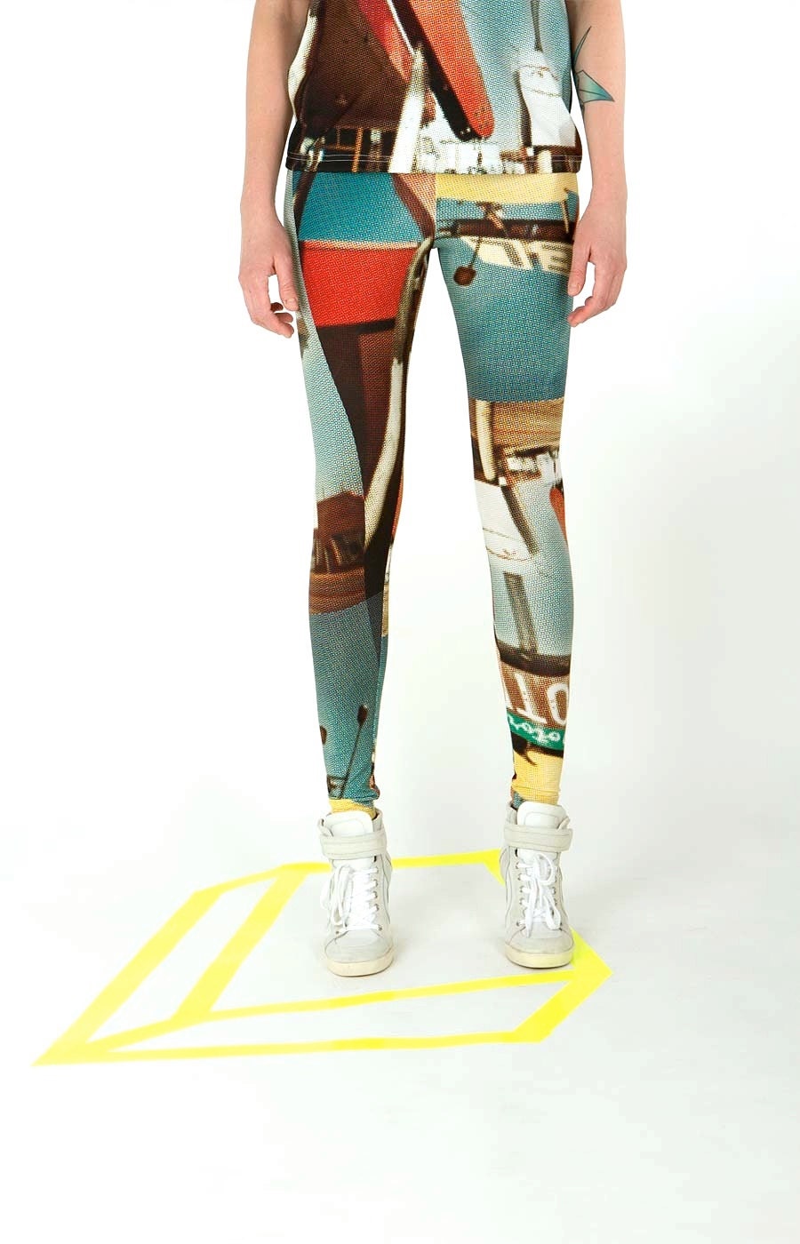 Hotel sign  pattern.Woman ECO friendly BAMBOO leggings.