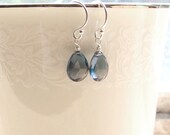 London Blue Quartz Drop Earrings - Sterling Silver