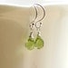 CLEARANCE SALE Peridot Drop Earrings . Sterling Silver