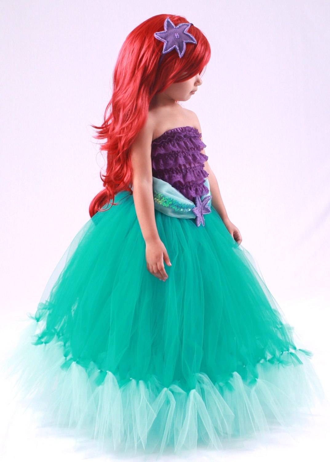 Tutu Skirt - Teal - Halloween or Birthday Costume - Mermaid - 5-6 Youth Girl - Cutie Patootie Designz
