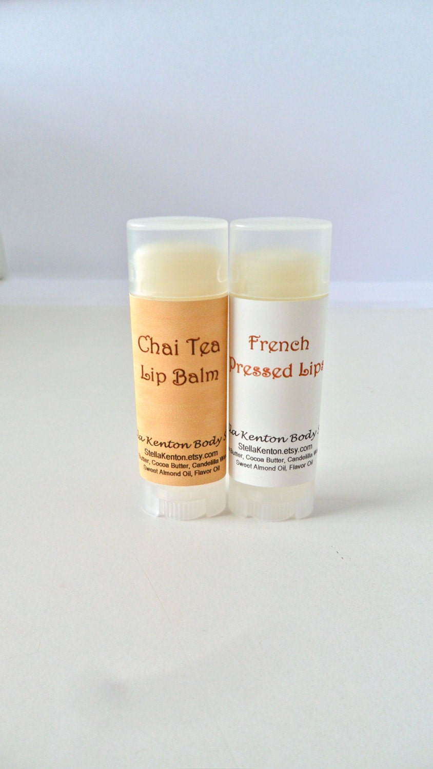 Chai Tea & French Pressed Coffee Vegan Lip Balms, Cafe Lips, Chapstick