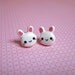 White Bunny Rabbit Cute Kawaii Earring Studs