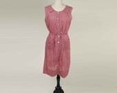 Vintage Red Plaid Dress // 1950's Sleeveless Sundress // A Nancy Frock with Dan River Fabric