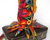 colorful squid stuffed animal made of recycling fabrics
