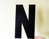 Vintage Plastic Black & Clear Marquee Letter - Letter N