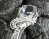 Clear Quartz Wire Wrapped Pendant in Sterling Silver