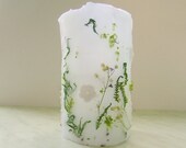 Meadow  Dried Flower Decorative Handmade Candle Lantern Bathroom Bedroom Nature Floral  Decor Housewares Flower Decor  White Green daisy