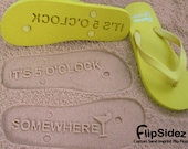 Custom Sand Imprint Flip Flops. Personalize With Your Design. No Minimum Order Quantity
