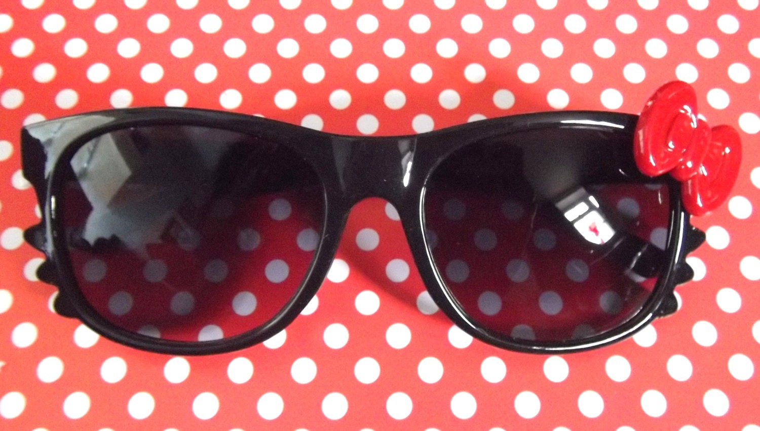Cute PINK or RED Hello Kitty bow black sunglasses
