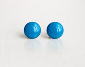 Teal Stud Earrings, Small Blue Studs, Tiny Post Earring, Resin Earrings, Stainless Steel