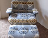 Eames Style Lounge Chair and Ottoman in Pendleton Wool