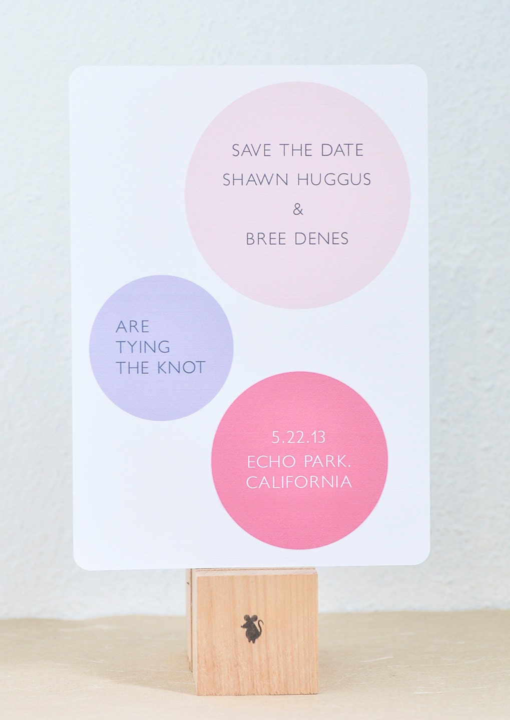 Modern Retro Wedding Save The Date Cards with Bold Circle Design