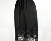 60s/70s Vanity Fair Black Half Slip - med, lg