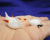 Vintage Blown Glass Swan and Goose Tiny Animal Figurines
