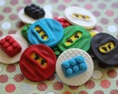 Ninja Fondant Cupcake Toppers - Perfect for Cupcakes, Cookies and Other Edibles