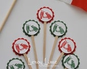 Italian-Themed Bridal Shower, Vespa Scooter, Mini Cupcake Toppers - set of 24 - Wedding, Bride to Be