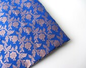 Golden branches on kobalt blue India silk brocade fabric nr 193 fat quarter