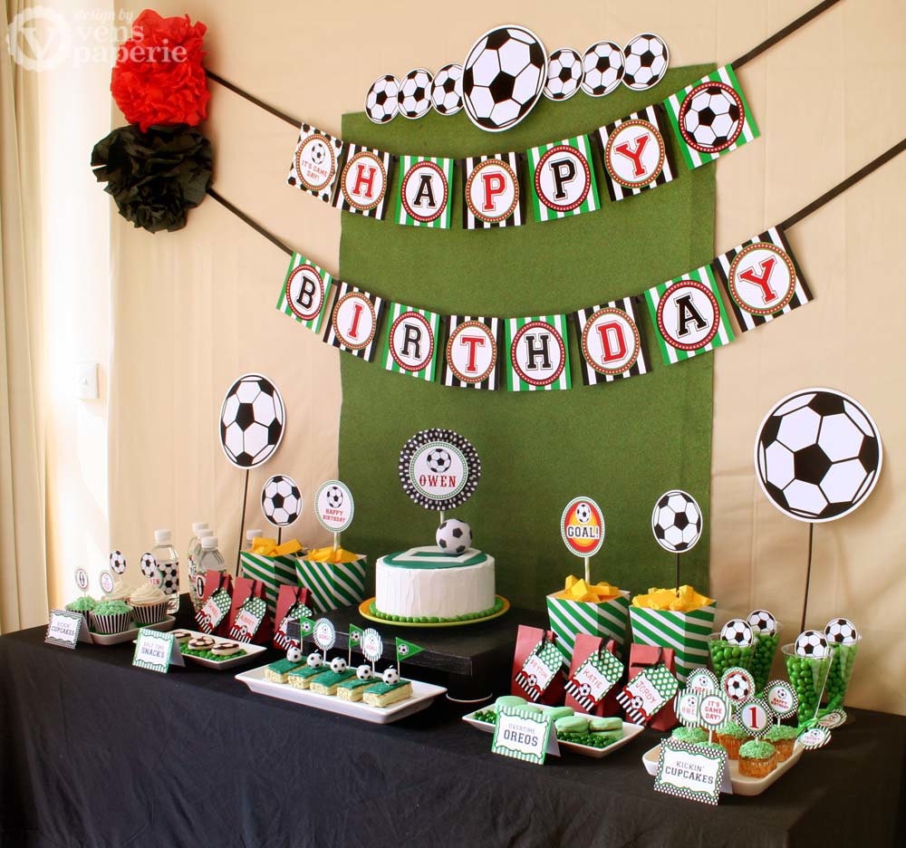 Soccer Birthday Party Package Personalized MINI Collection Set - PRINTABLE DIY - PS834CA1y
