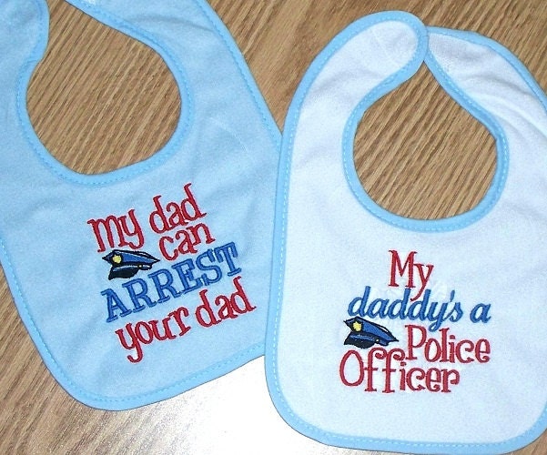 Baby Boy Bib Set - Police Officer Daddy