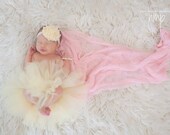 Tutu and Headband Set - Butter Yellow Rosette Headband - Newborn Tutu Set - Girls Infant Baby Child Toddler Tutu