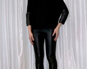 NUIT MidWinter: Silk Jersey Tunic w/Leather Sleeves