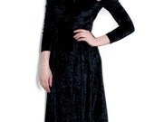 Crushed Velvet Maxi Dress w/Open Shoulders
