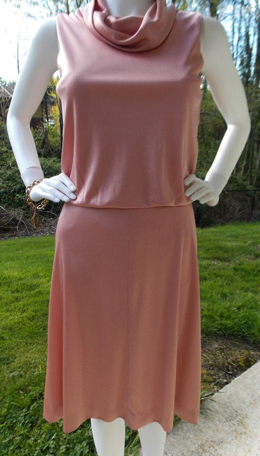 60's Vintage Champagne Pink Cocktail Dress by Ruth Eib