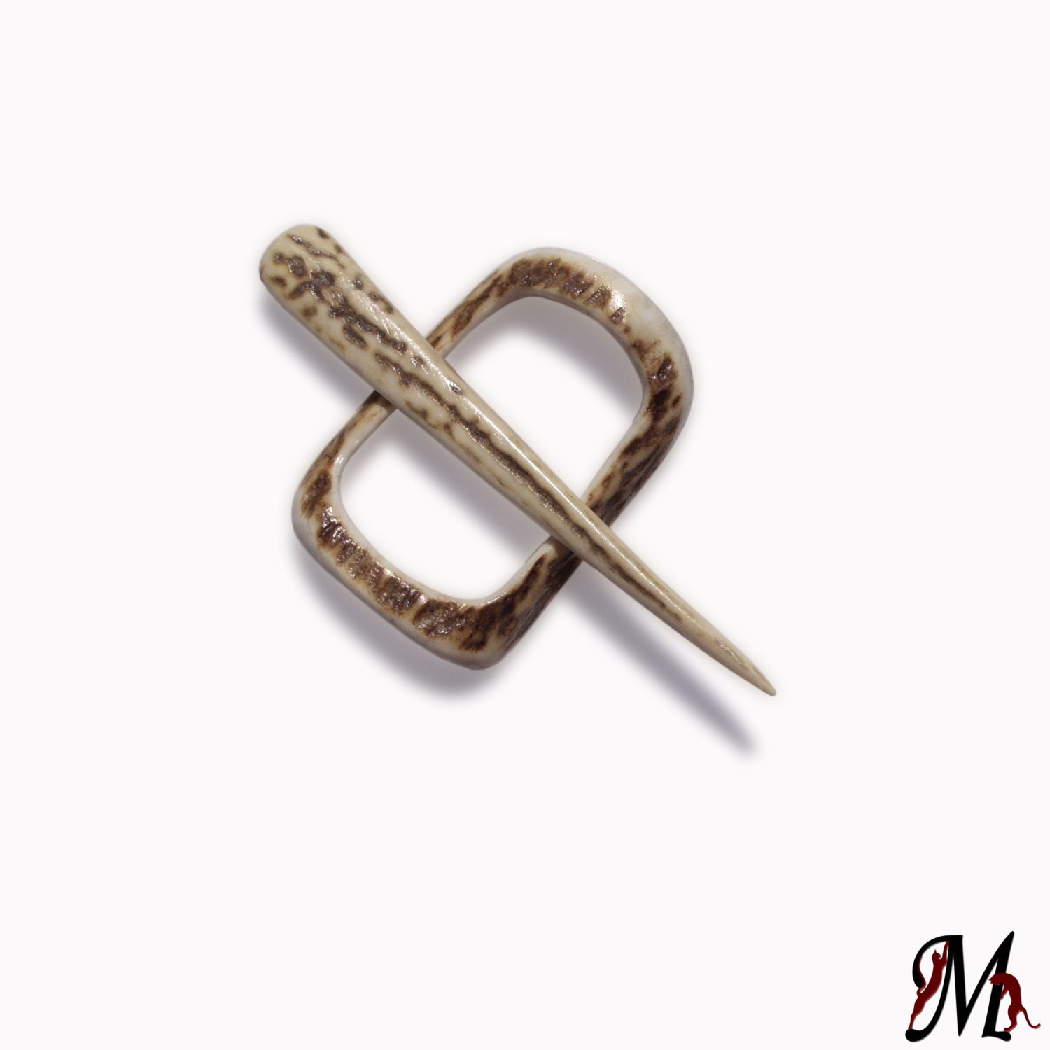 Deer Antler, Shawl Pin, Hair Clip, Hair Stick, Hair slider Barrette, Scarf pin, Tribal, Natural Hair Accessory, Handmade by MariyaArts