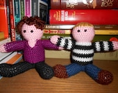 Sherlock Holmes and John Watson crocheted dolls