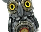 Owl Sculpture - Steampunk - Industrial - Free Standing - READY TO SHIP