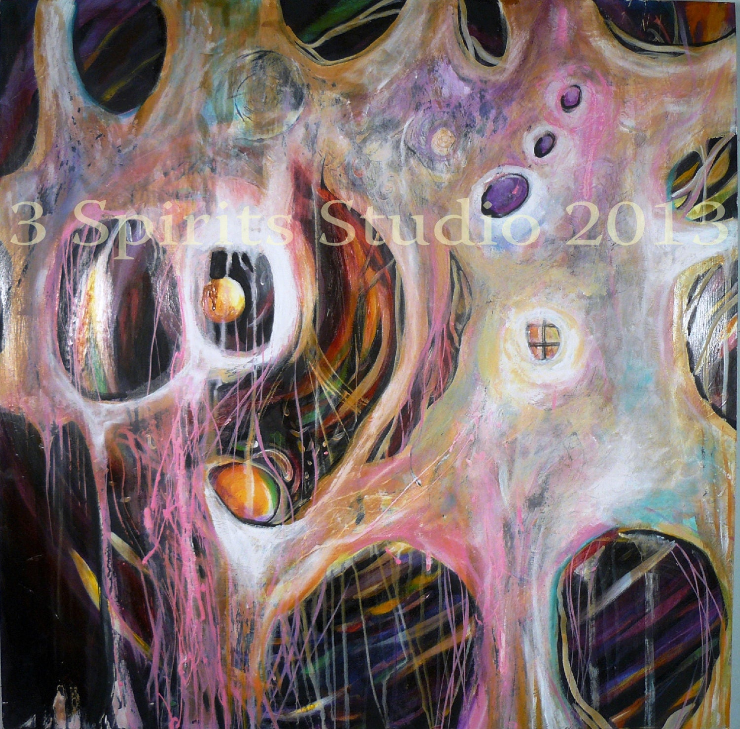 Large Original Abstract Painting - Syrup